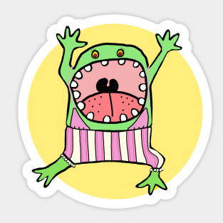 Green monster, fantasy figure, screaming Sticker